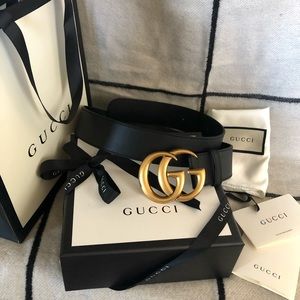Authentic Gucci belt black leather 85/34”